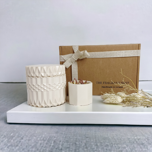 White Lily Rose - Geo Candle Gift Set