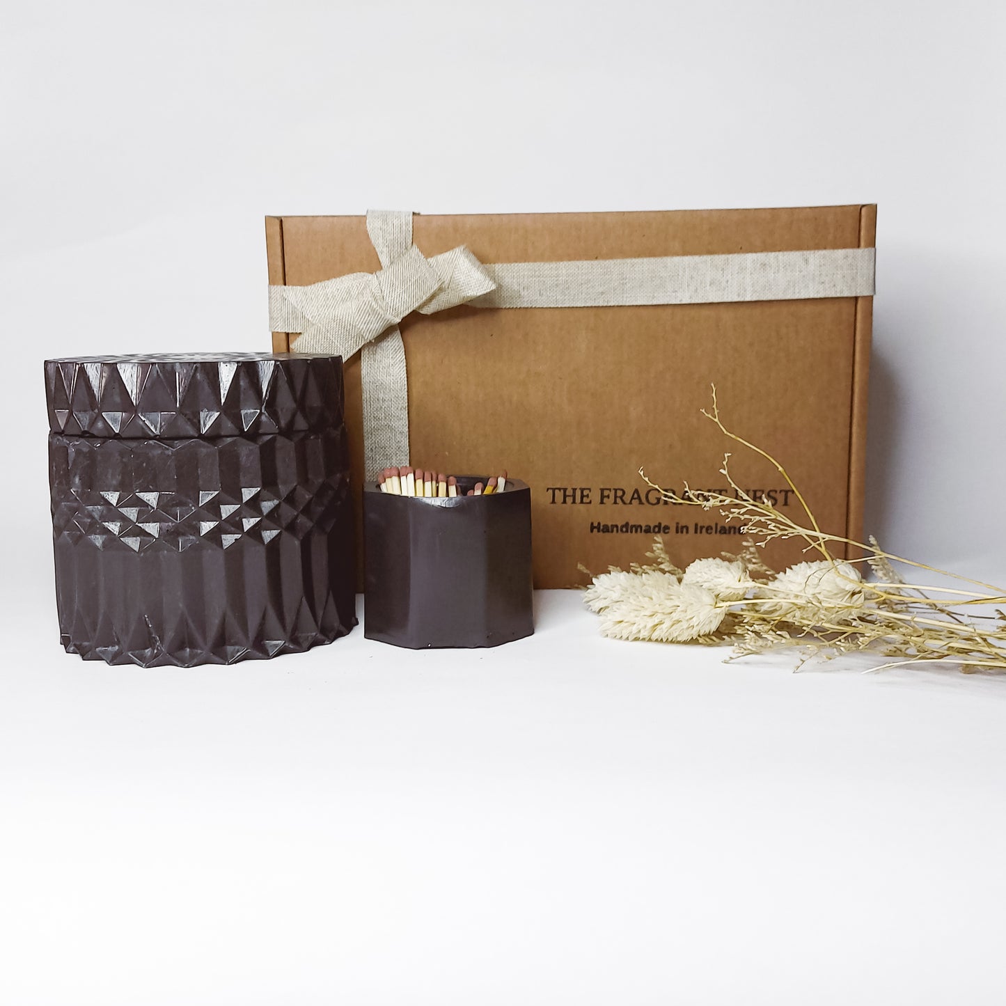 Olive, Thyme & Bergamot Scented Candle - Geo Candle Gift Set