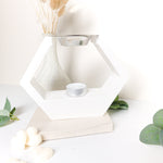 White wax melt burner with heart wax melts