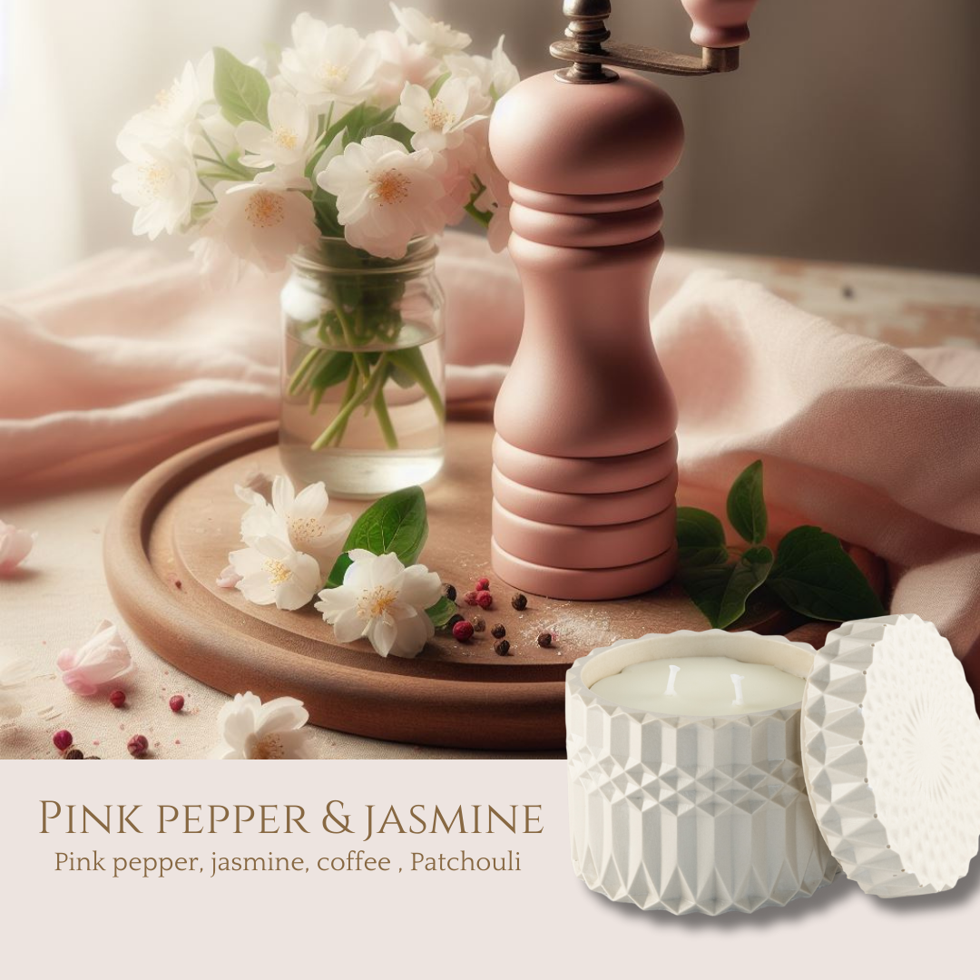 Pink Pepper & Jasmine Geo Scented Candle