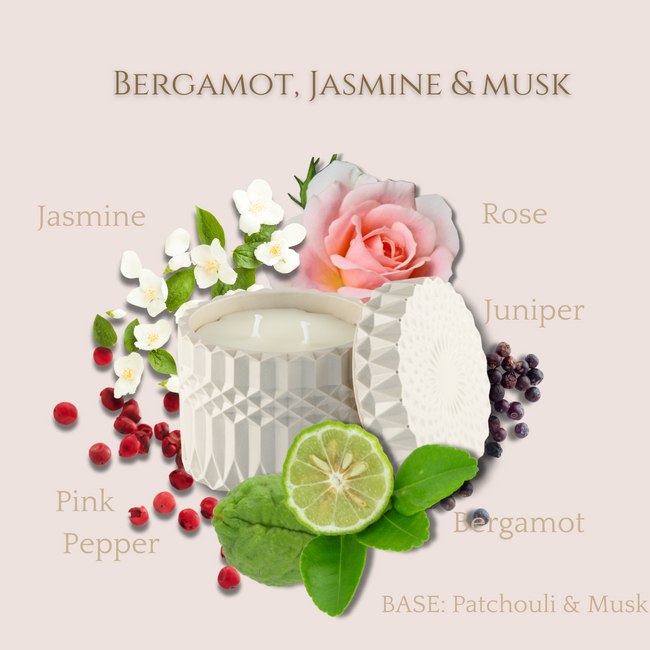Bergamot,Jasmine & Musk - Geo Candle Gift Set