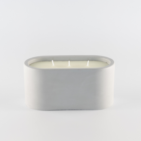 Grey large candle with 3 wicks