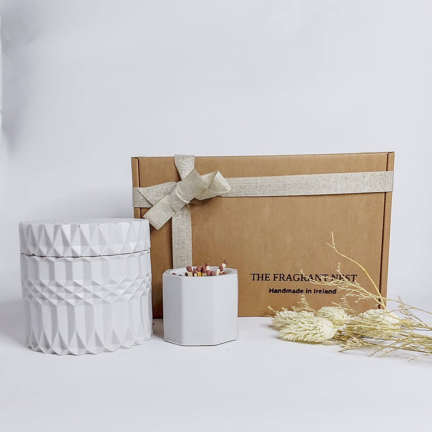 White Lily Rose - Geo Candle Gift Set