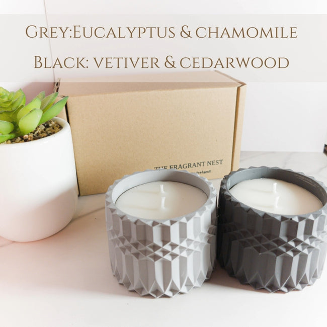 Eucalyptus & chamomile|Vetiver & cedarwood Geo set