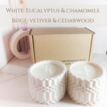 Eucalyptus & chamomile|Vetiver & cedarwood Geo set