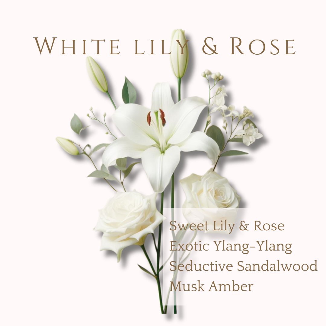 White Lily & Rose - Oval Candle