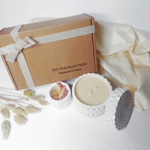 Olive, Thyme & Bergamot Scented Candle - Geo Candle Gift Set