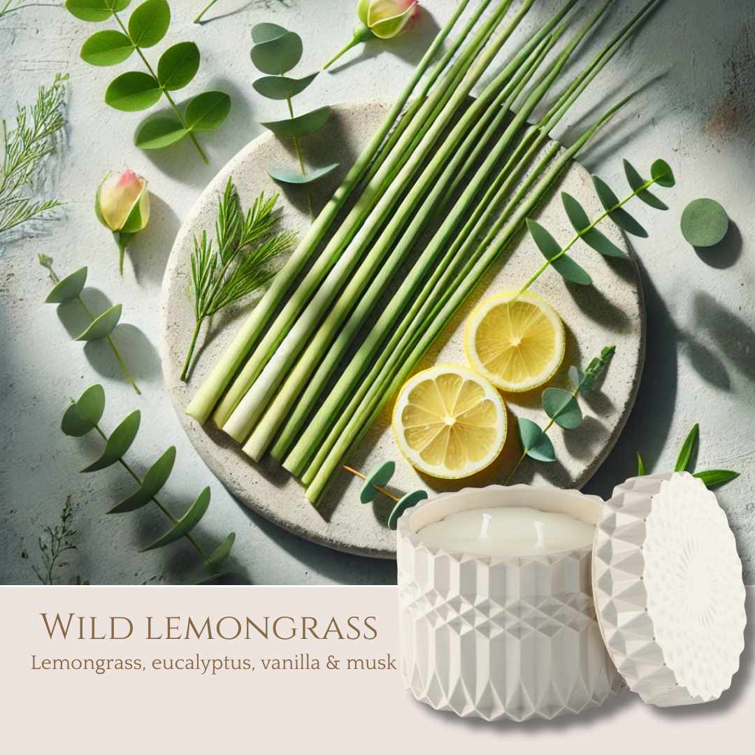 Wild Lemongrass Scented Candle -  Geo Candle