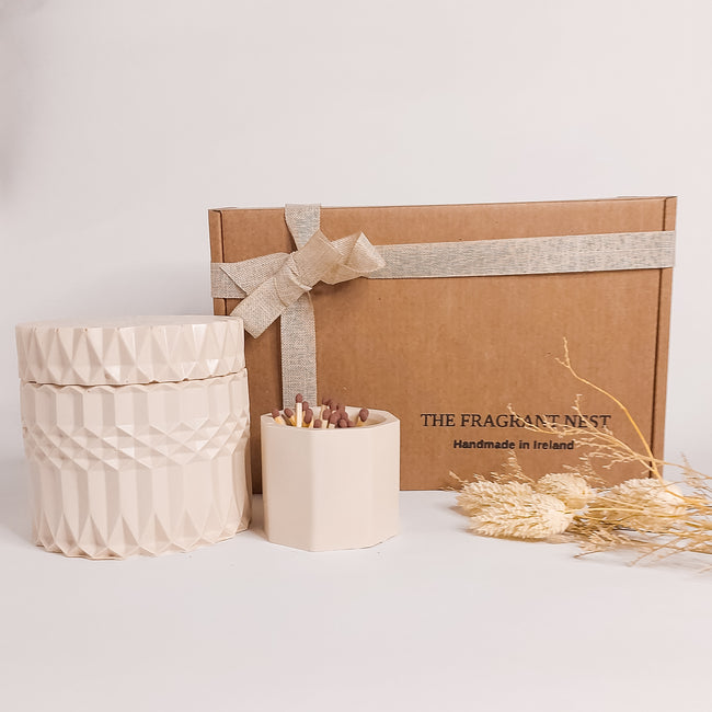 Christmas Geo Candle Gift Set - Orange Cinnamon & Clove