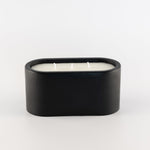Oval - Large black stone candle holder - choose your scent