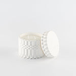 Luxury candle in white candle holder with lid