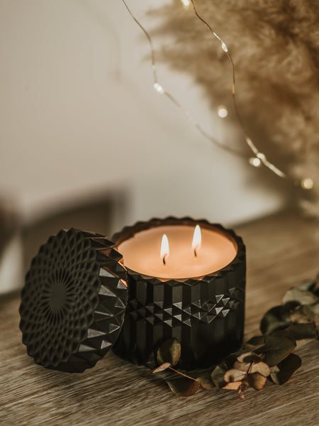Black Amber & Lavender Scented Candle